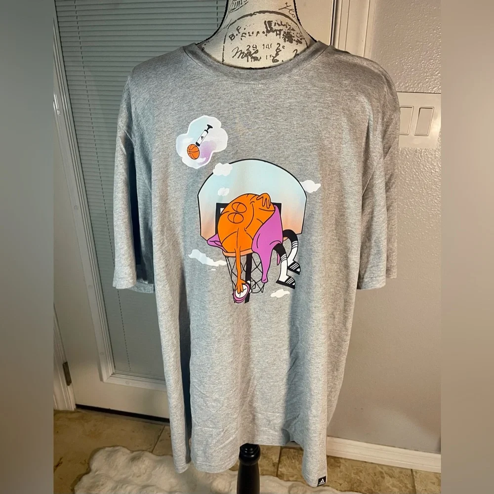 2XL adidas Limited Men's Slept on‎ Tee Basketball Medium Heather Gray Heather